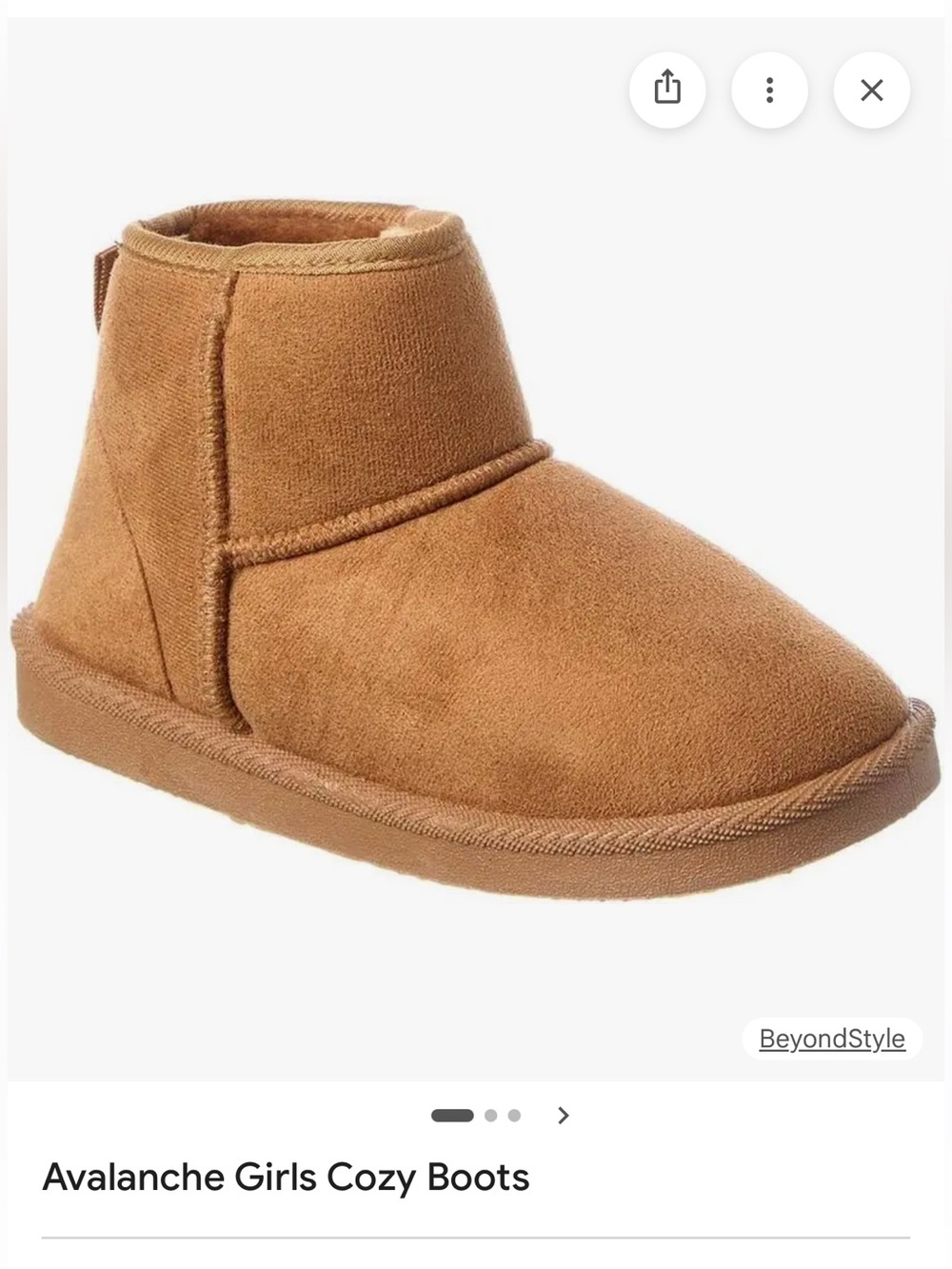 NWT Avalanche Cozy Girls Brown Plush Winter Boots Uggs Style Size 13
